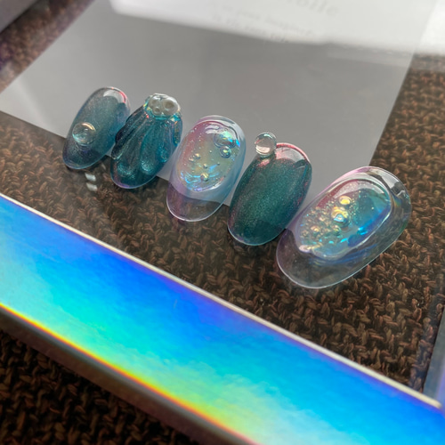 うるうるバブルネイル/オーダーネイルチップ/ぷっくりシェル