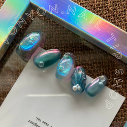 ［36］ネイルチップ マグネットネイル うるうる 夏 偏光 ぷっくり オーダー 36］ネイルチップ マグネットネイル うるうる 夏 偏光 ぷっくり