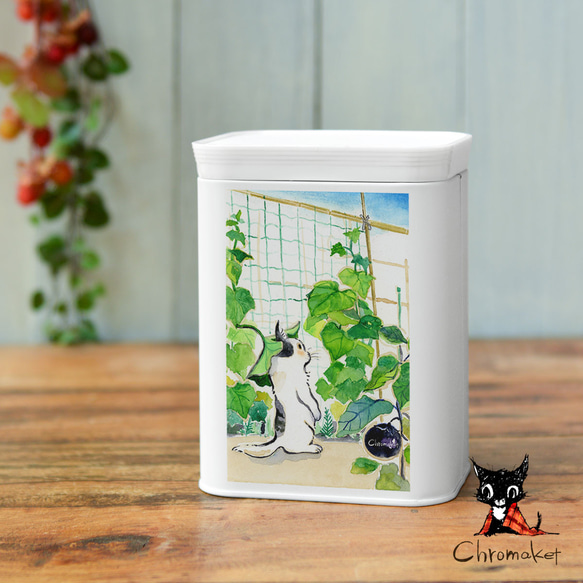 キツネ の ガラス 小物入れ キャニスター 受注製作 キャニスター缶