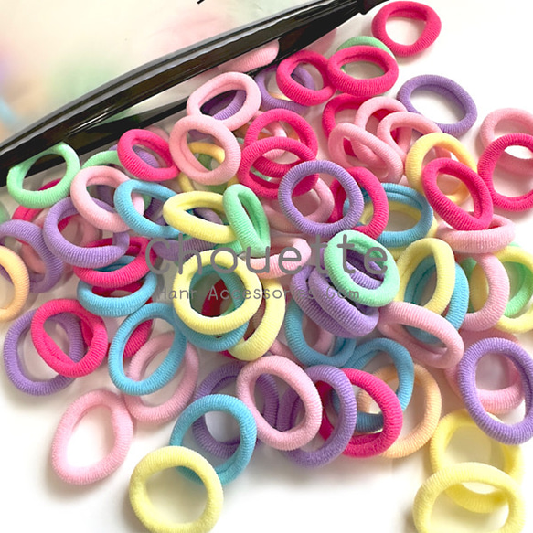 ヘアゴム リングゴム ミニサイズ カラフル ハンドメイド 手芸材料 子供