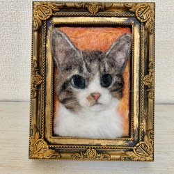 羊毛フェルト 猫 ☆☆ページ 羊毛フェルト 猫 キジシロ猫さんとセキセイインコさん キジ白