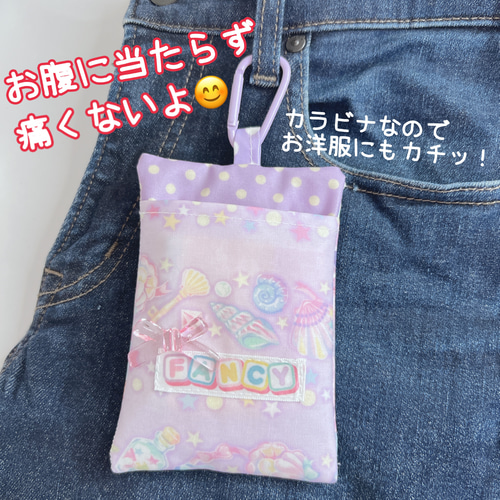 カラフルちょうちょ ◇ラミネート 移動ポケット ハンドメイド マチあり