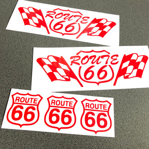 ステンシル 【 ROUTE66 チェッカー フラッグ 】 ステッカー お得