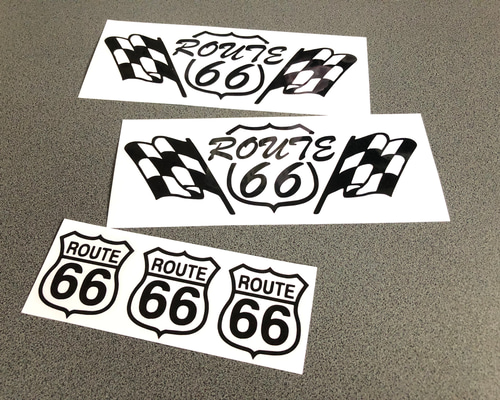ステンシル 【 ROUTE66 チェッカー フラッグ 】 ステッカー お得