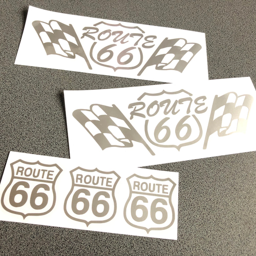 ステンシル 【 ROUTE66 チェッカー フラッグ 】 ステッカー お得