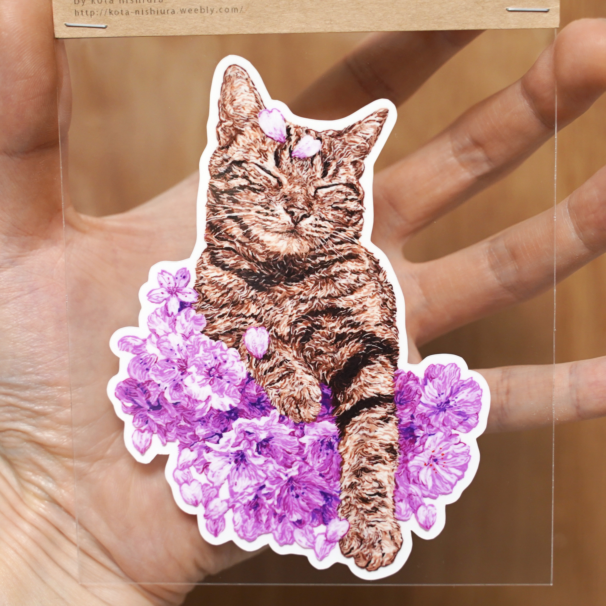 ビッグステッカー』 Life11 桜 と 猫さん 品番:bst-38 シール