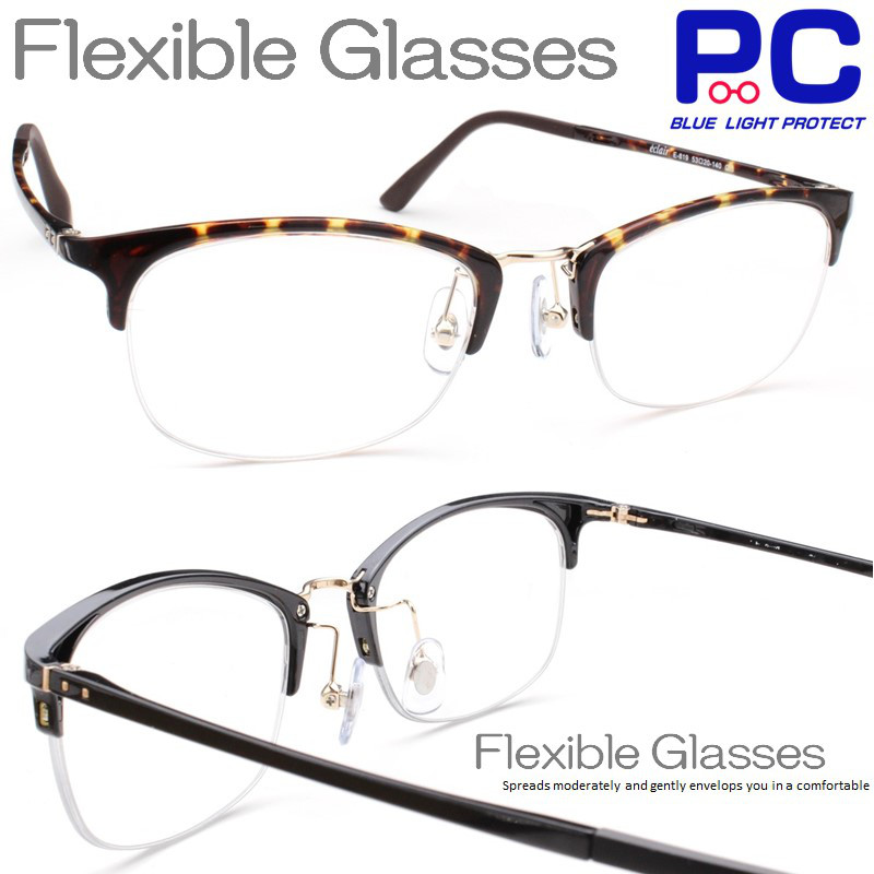 デザイナーこだわりのサーモント老眼鏡 超弾性樹脂 レディース メンズ おしゃれ ブルーライトカット ハーフリム 819