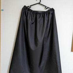 レインスカート(黒8、丈82、ギャザースカートタイプ）お着替えポンチョにも 1枚目の画像