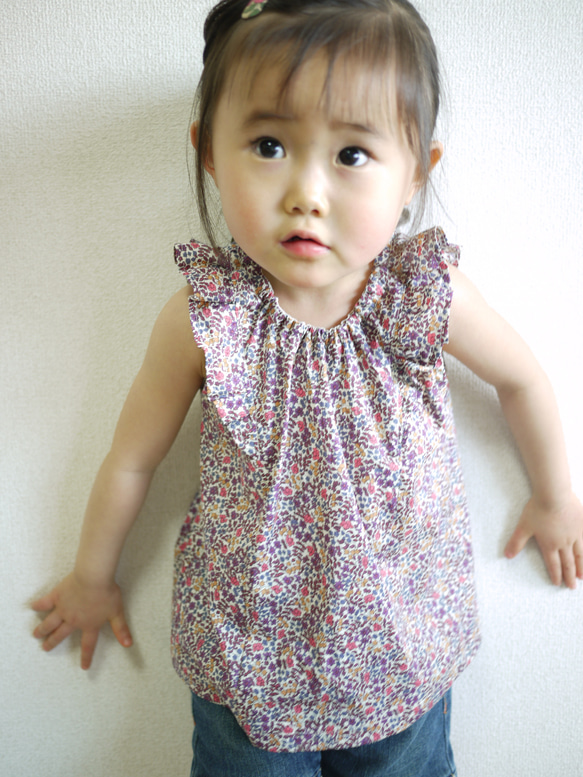 YONE 子供用フリルブラウスの型紙　子供服　パターン　リバティー　全サイズ記載 3枚目の画像