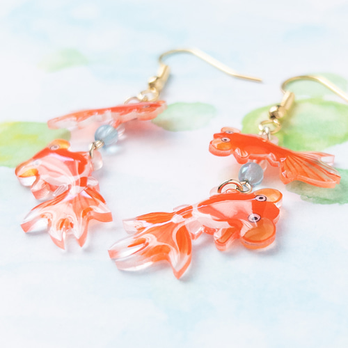 金魚(水泡眼)＊ピアス/イヤリング ピアス（フック・チェーン