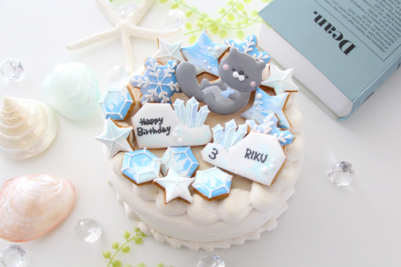 【カワウソ】　アイシングクッキー　誕生日　ケーキトッパー　デコレーション　動物　 5枚目の画像