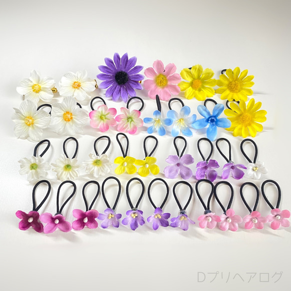 【2way ラプンツェルのお花いっぱいウィッグ】幼児〜低学年用｜ヘアアクセサリー｜つけ毛｜髪飾り 5枚目の画像