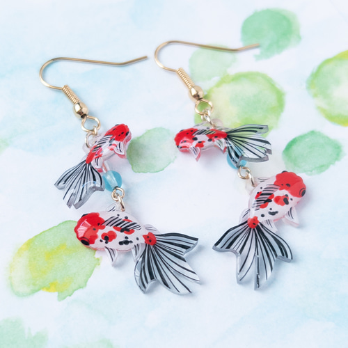 金魚(東錦)＊ピアス/イヤリング ピアス（フック・チェーン
