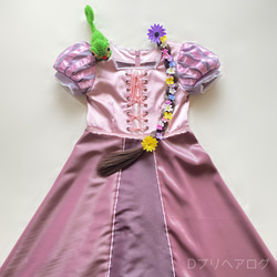 【2way ラプンツェルのお花いっぱいウィッグ】未満児用｜ヘアアクセサリー｜つけ毛｜髪飾り 2枚目の画像