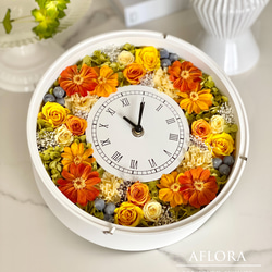 再販【送料無料】花時計 オレンジジニア ビタミンカラー 1枚目の画像