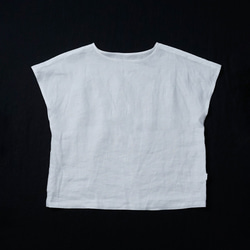 [wafu] 親膚的亞麻上衣！敏感肌膚法式袖T卹/白色 t055a-white 第19張的照片