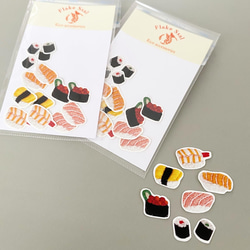 刺繍風シール・お寿司7種（耐水性・光沢あり） 4枚目の画像