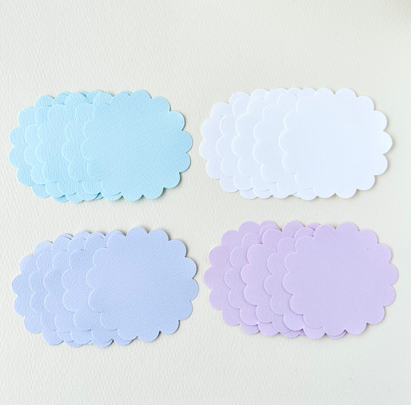 クラフトパンチのカード(5.7cm)20枚〜ブルー コメントカード 寄せ書き