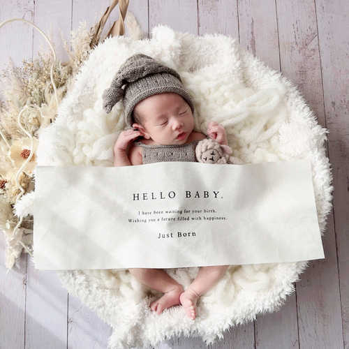 Hello Baby Tapestry - Just Born | ニューボーンフォト | バースデー