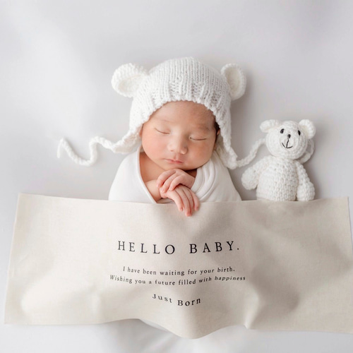 Hello Baby Tapestry - Just Born | ニューボーンフォト | バースデー