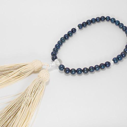 121.あこや真珠7.0-7.5mm正絹房御念珠