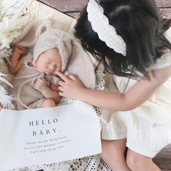 Hello Baby Tapestry | ニューボーンフォト | 誕生日 | バースデー タペストリー 4枚目の画像