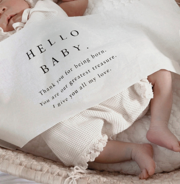 Hello Baby Tapestry | ニューボーンフォト | 誕生日 | バースデー タペストリー 3枚目の画像