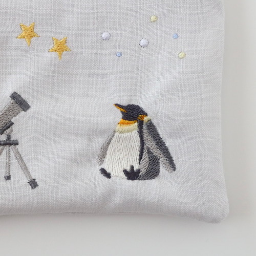 専用　ハンドメイド　刺繍　ペンギン　ポーチ 動物の刺繍ポーチ【ペンギン】 ポーチ 南ダシ 通販 875357