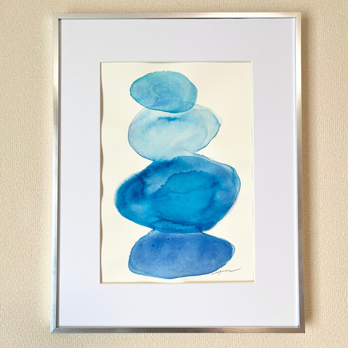 抽象画絵画カラーインテリアアートA4サイズ