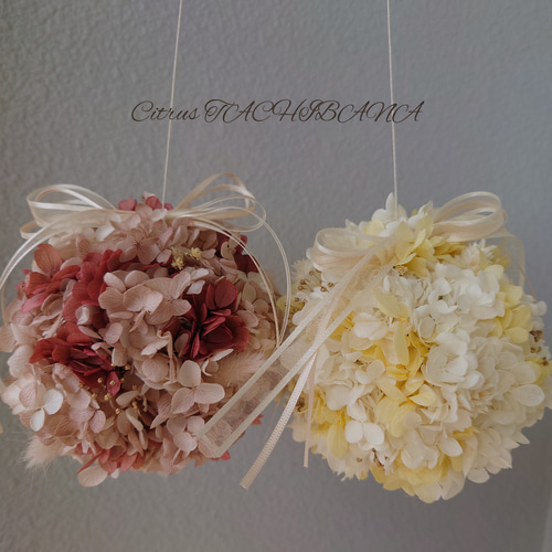 ハンドメイド♡ドライフラワー紫陽花ボールp♪465