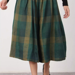 大人気.グリーンギャザースカート.ふんわり涼しげハイウエストスカート.秋冬春も上品なカラー[S--XL] 5枚目の画像