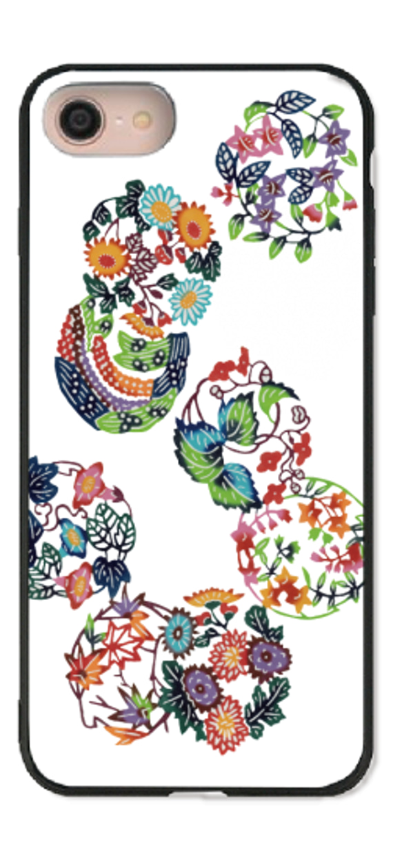 【送料無料】OKINAWA片面　紅型・ホワイト　沖縄 iPhoneケース・スマホカバー 人気・おすすめ｜使いやすい・旅行におすすめ 品質保証 全国発送 正規品・日本国内発送・安心保証付き