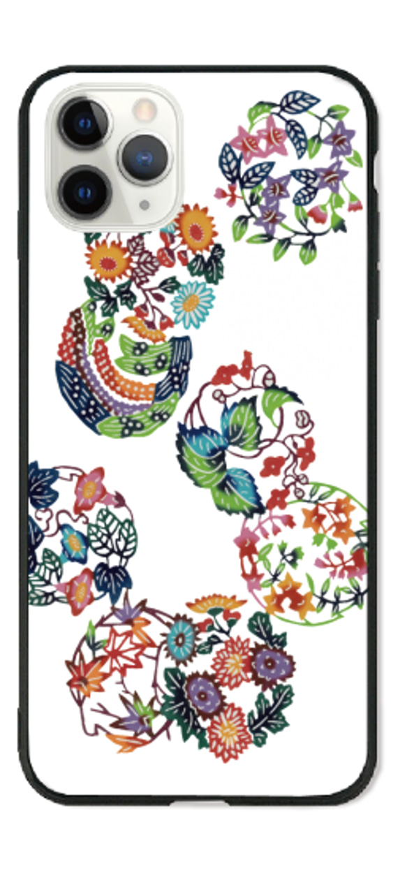 【送料無料】OKINAWA片面　紅型・ホワイト　沖縄 iPhoneケース・スマホカバー 人気・おすすめ｜使いやすい・旅行におすすめ 品質保証 全国発送 正規品・日本国内発送・安心保証付き