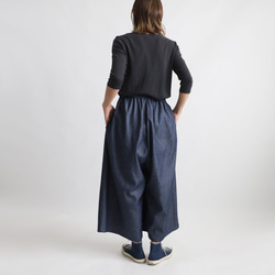 ⁂初夏ＳＡＬＥ　９０ｃｍ　巻きスカートに見えるフラップ ラップ パンツ　幅広ワイド甘織デニム　ナローH38 8枚目の画像