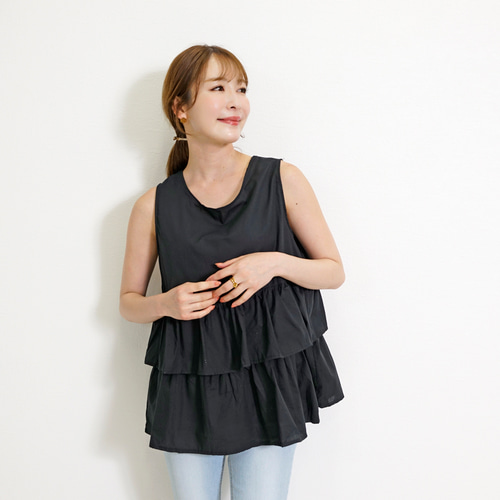 SALE】ダブルティアードノースリーブトップス ブラウス CH_hdmn 通販  