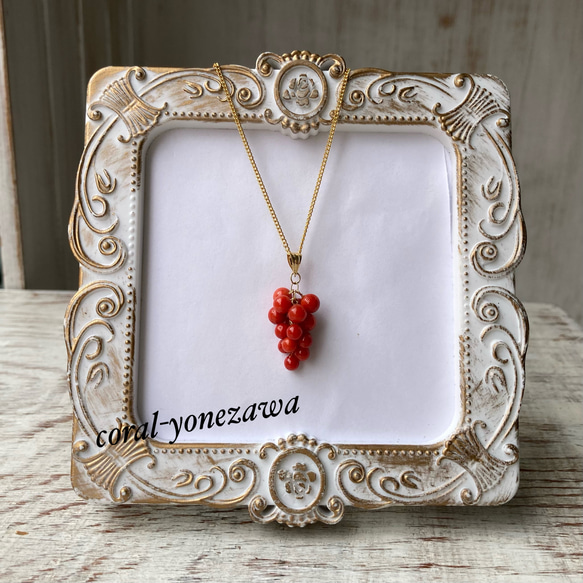 K18珊瑚 ペンダントトップ コーラル ◎赤珊瑚 ペンダントトップ トップ