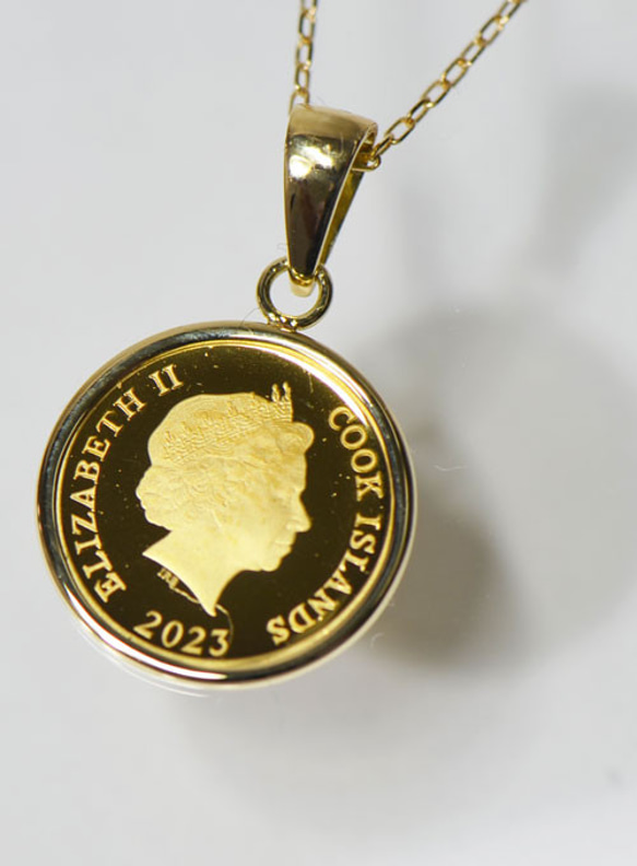 純金金貨 コイン 1/30オンス ペンダントトップ K18 テディベア YK-AR088 3枚目の画像