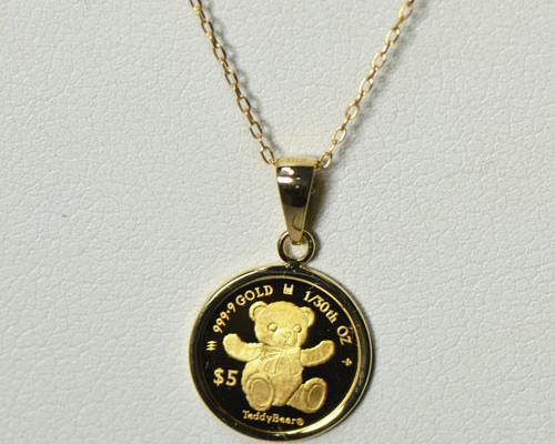 K18 テディベア ペンダントトップ 1.34 g 純金 ニケコイン