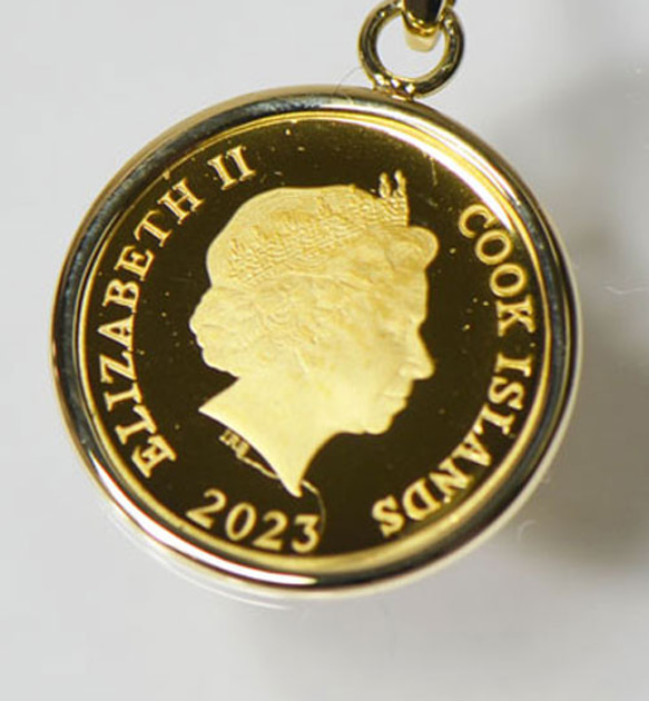 純金金貨 コイン 1/30オンス ペンダントトップ K18 テディベア YK-AR088 5枚目の画像