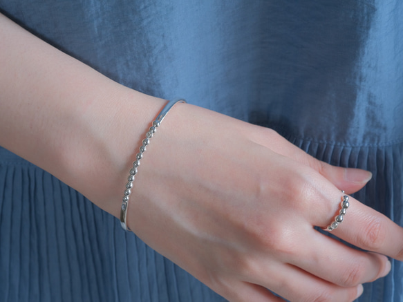 Diamond Tenging bangle bracelet ダイヤモンドつぶつぶバングル　silver925　シルバ 12枚目の画像