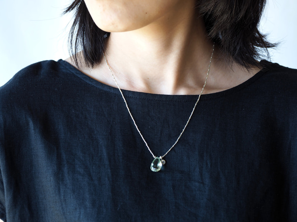 -Green amethyst- silver pendant 6枚目の画像