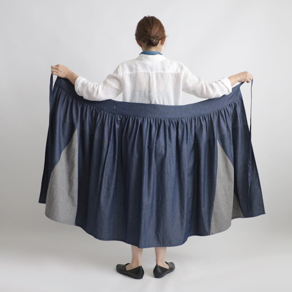 タグ付き あちゃちゅむ パッチワーク巻きスカート XXL 160 ラスト1 最終SALE 黄色ステッチ 愉快なパッチワーク巻き