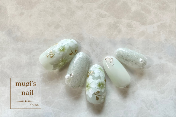 ネイルチップ No.74 フラワーネイル nail ジェルネイル 3枚目の画像