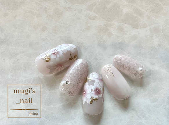 ネイルチップ No.74 フラワーネイル nail ジェルネイル 2枚目の画像