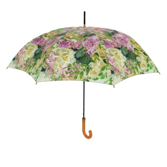 【受注生産】和薔薇とツマキチョウ雨傘　（イギリス製）梅雨対策2023 5枚目の画像