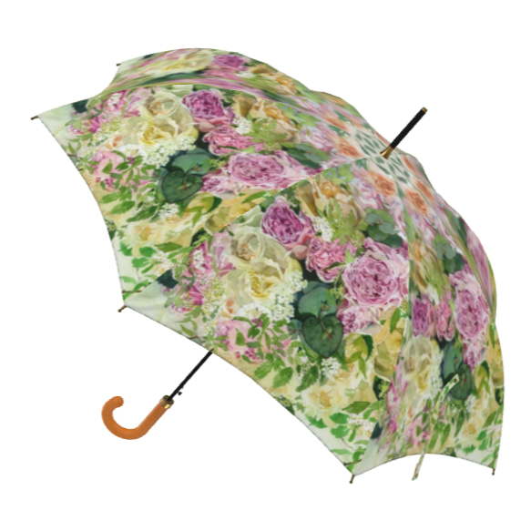 【受注生産】和薔薇とツマキチョウ雨傘　（イギリス製）梅雨対策2023 1枚目の画像