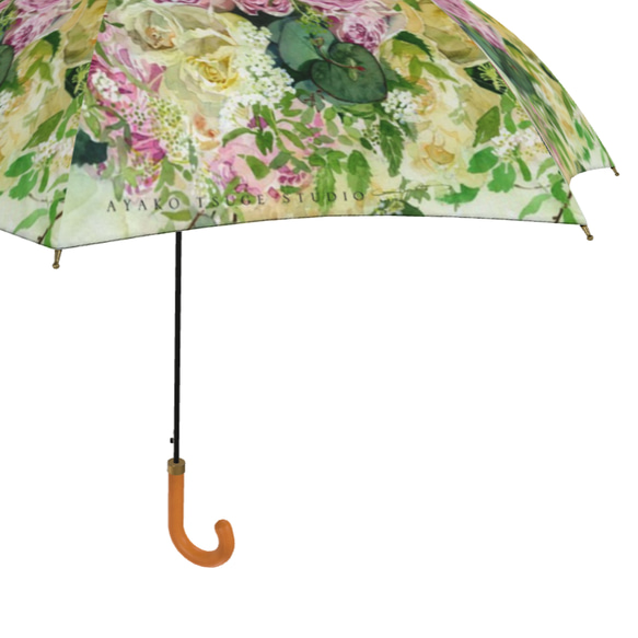 【受注生産】和薔薇とツマキチョウ雨傘　（イギリス製）梅雨対策2023 3枚目の画像