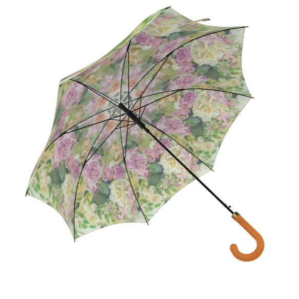 【受注生産】和薔薇とツマキチョウ雨傘　（イギリス製）梅雨対策2023 8枚目の画像