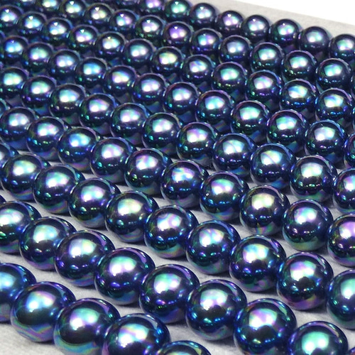 新品未使用 黒蝶真珠 ブラックパールネックレス イヤリングセット 七色 黒真珠 ネックレス イヤリング or ピアスセット・ピーコック系カラー