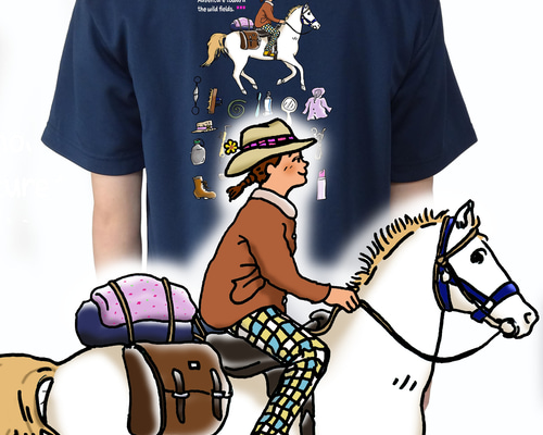Tシャツ/馬旅ガール/ワクワクを着る!/デザイン変更調整可/ドライT
